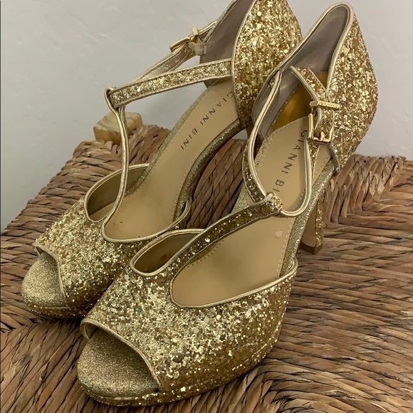 Gianni Bini glitter heels shoes size 7.5 glam (gg) - Picture 2 of 5
